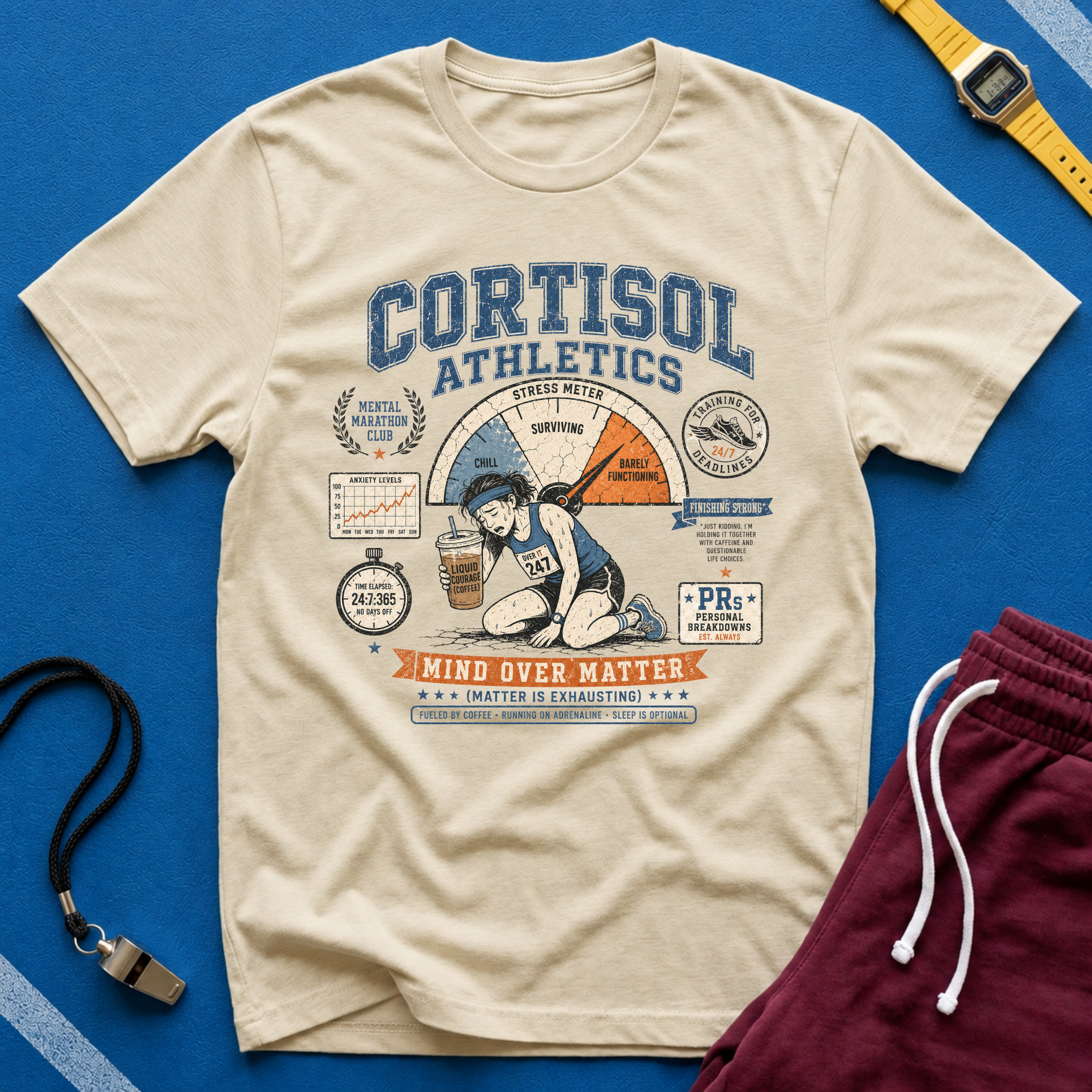 'Cortisol Over Matter' Stress & Fitness Graphic Tee