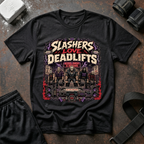 Slasher Gym T‑Shirt - "Slashers Love Deadlifts" Horror Workout Tee