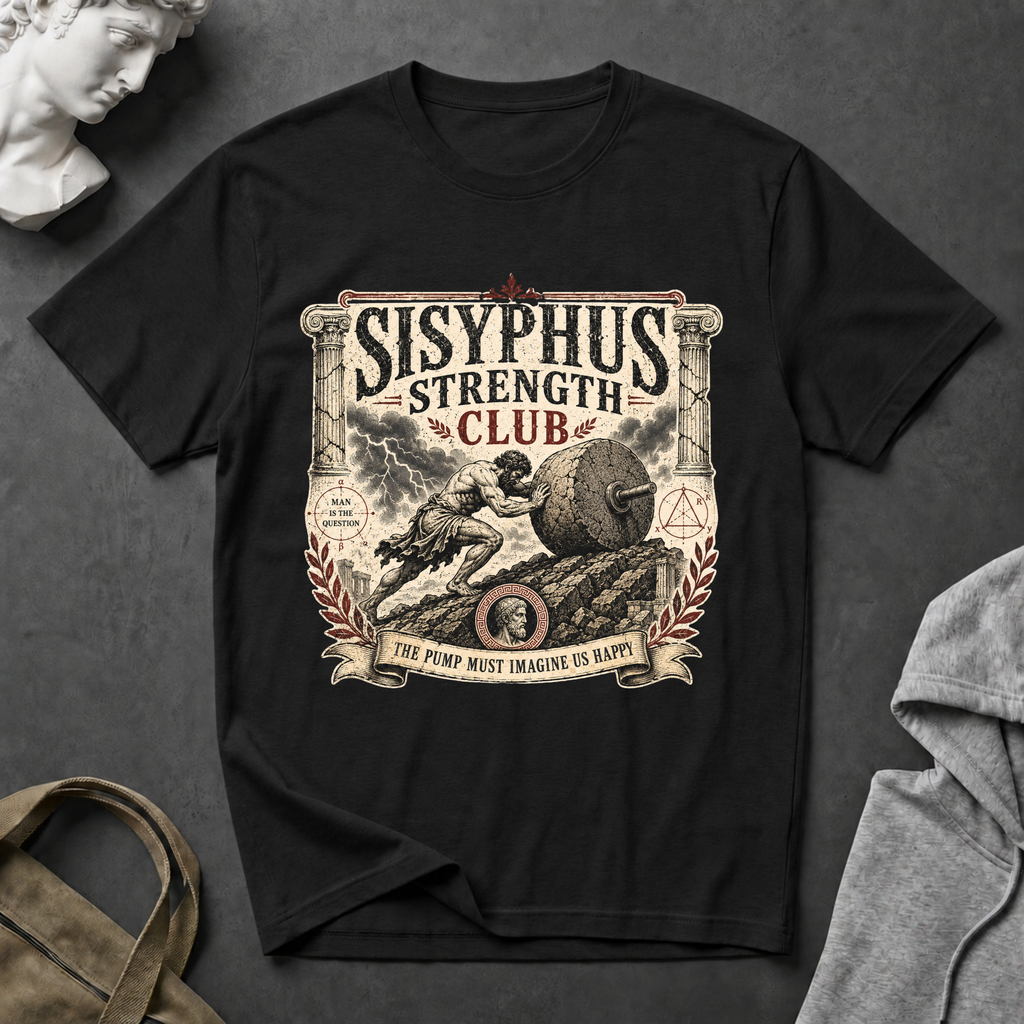 Sisyphus Strength Club T-Shirt - Mythology Gym Motivation Tee