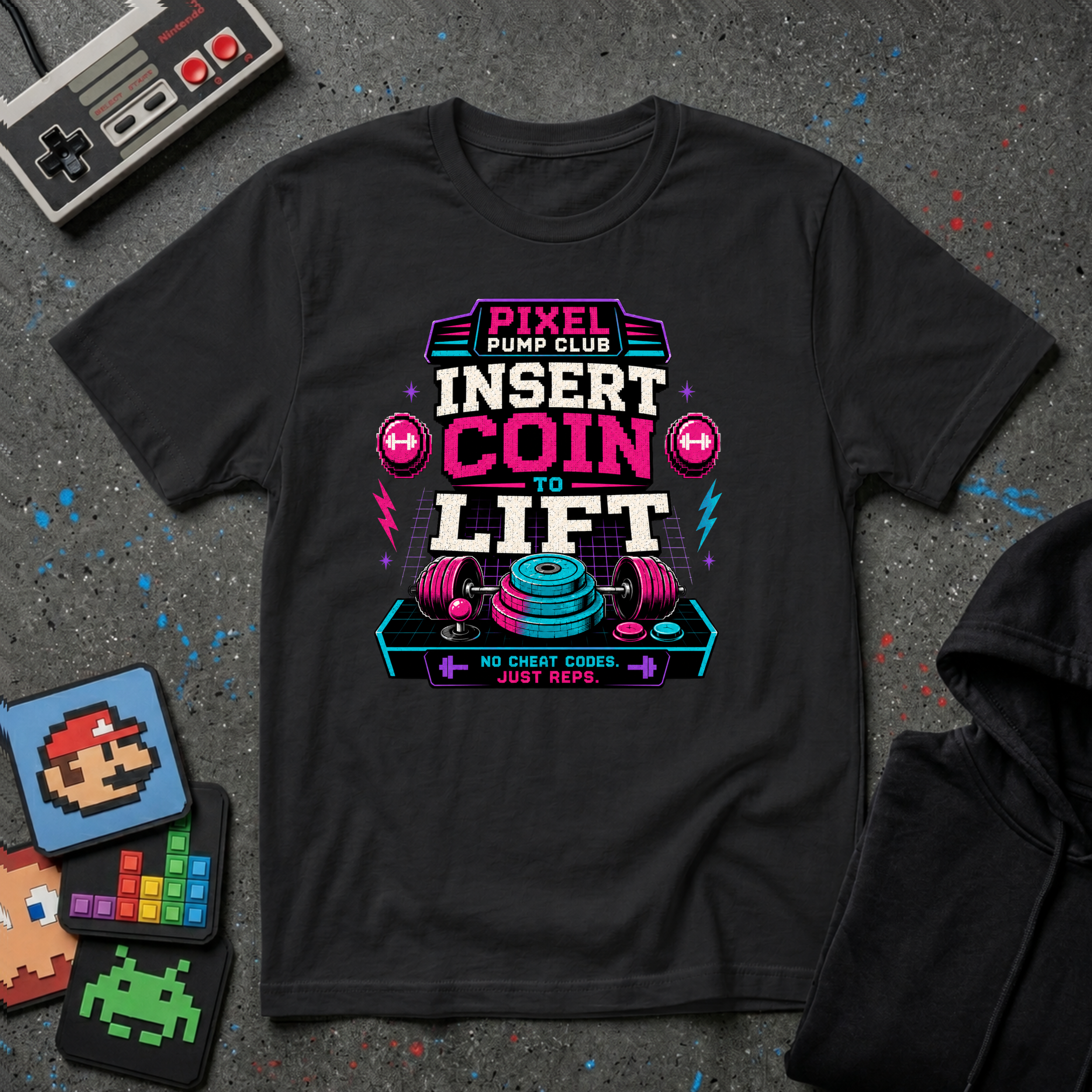Insert Coin to Lift Retro Gaming Weightlifting T-Shirt