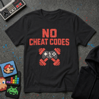 No Cheat Codes T-Shirt - Gamer & Fitness Mashup Tee