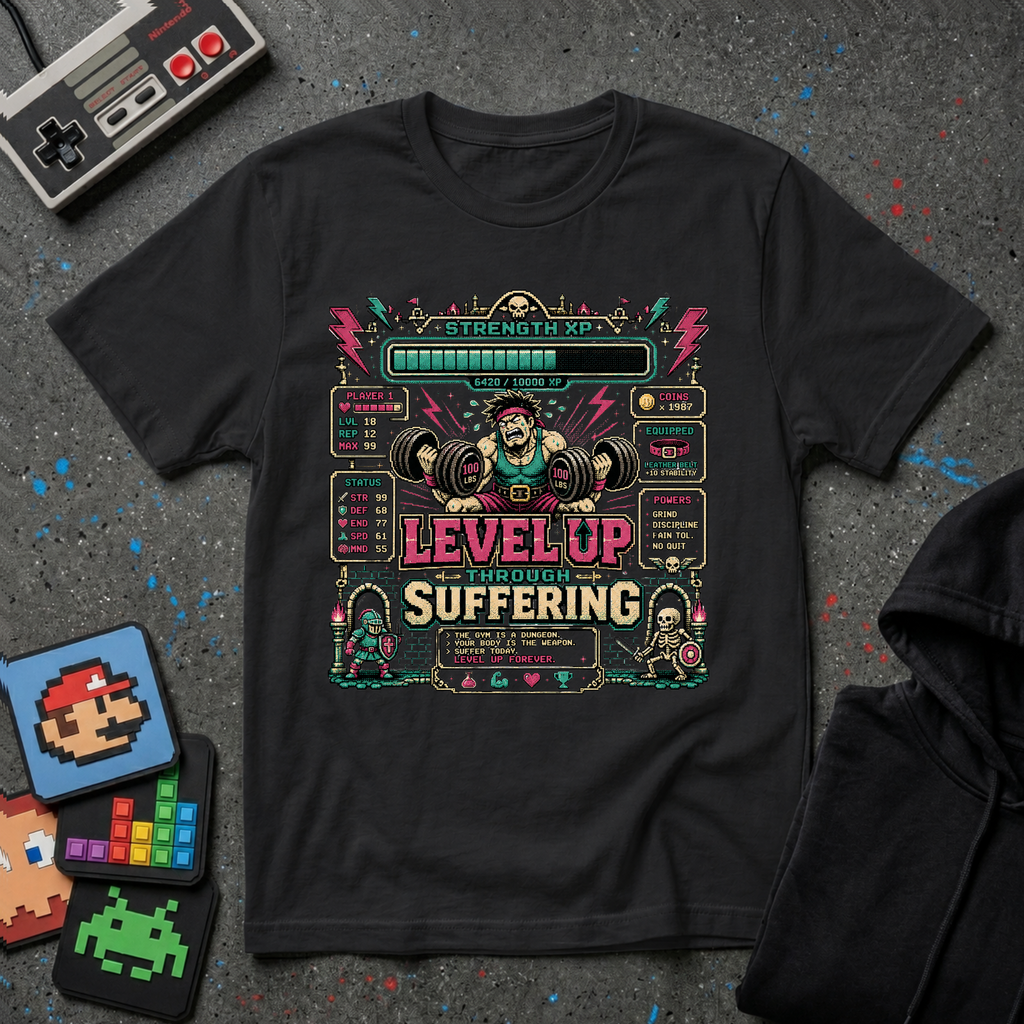 Level Up Suffering Gym T-Shirt