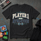 Player 1 Athletics T-Shirt - Vintage Gamer Fitness Tee