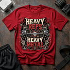 Heavy Reps Heavy Metal T-Shirt - Weightlifting Gym Tee