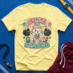 Cute But Strong T-Shirt - Kawaii Weightlifting Cat Gym Tee