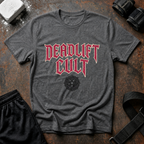 Deadlift Cult T-Shirt - Heavy Lifting Gym Tee with Gothic Logo