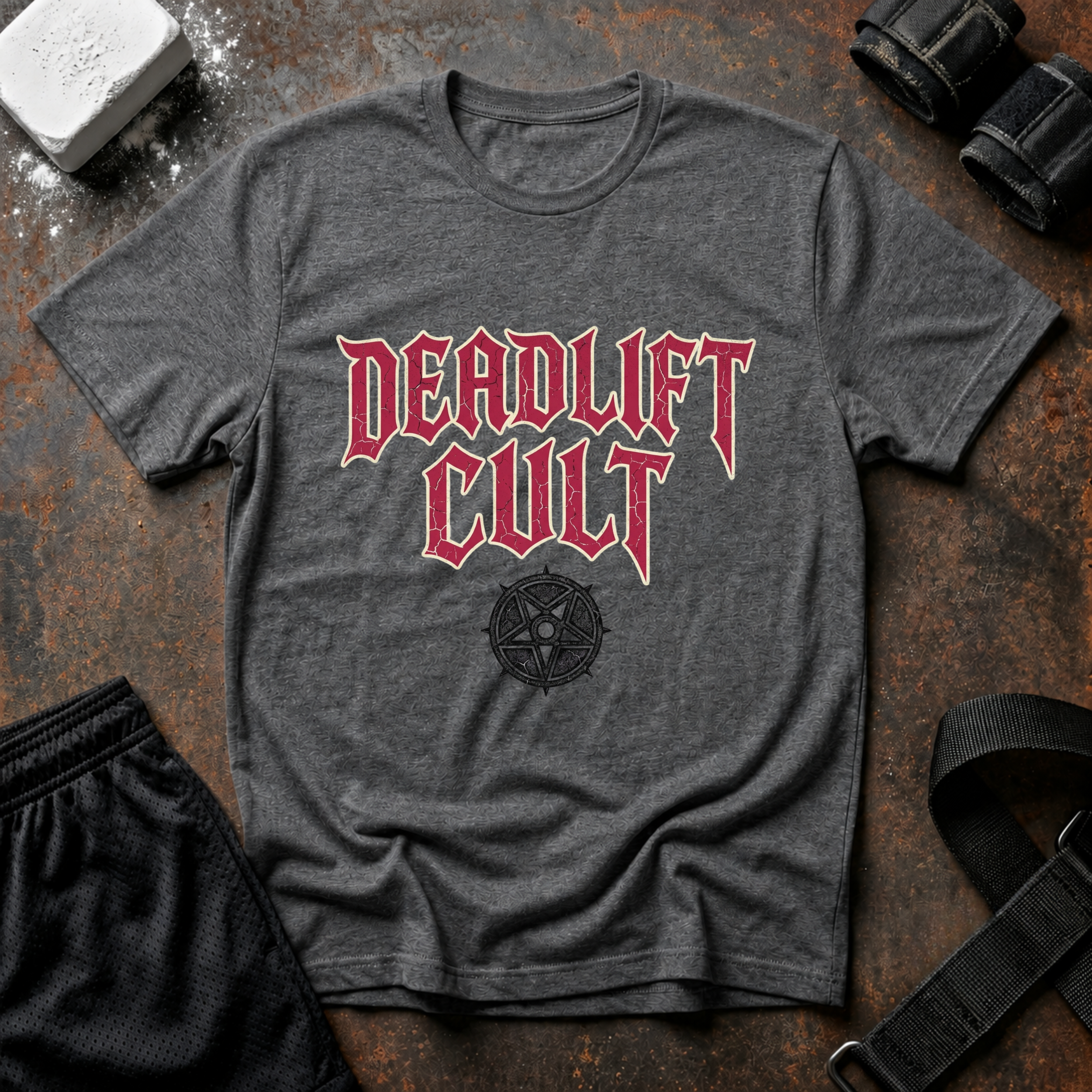 Deadlift Cult T-Shirt - Heavy Lifting Gym Tee with Gothic Logo