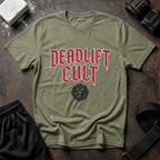 Deadlift Cult T-Shirt - Heavy Lifting Gym Tee with Gothic Logo