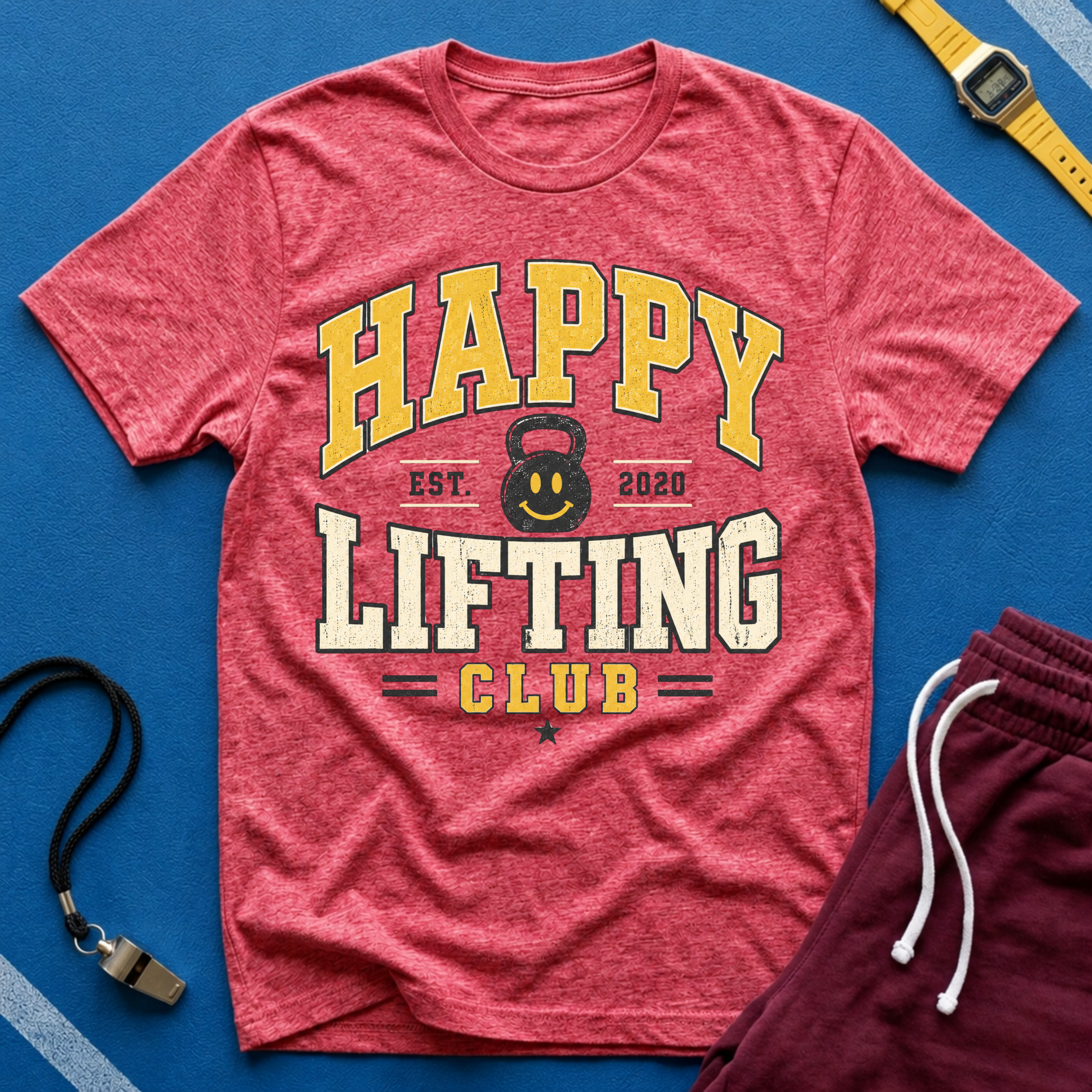 Happy Lifting Club T-Shirt – Kettlebell Gym Workout Tee