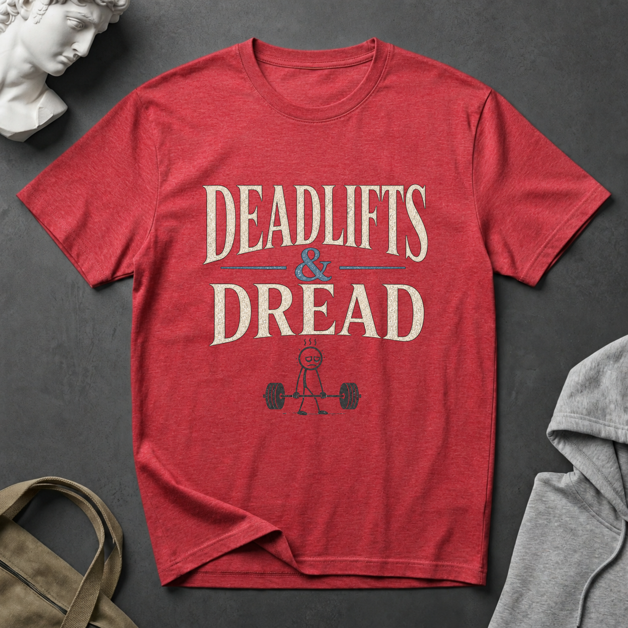 Deadlifts & Dread Weightlifting T-Shirt - Funny Gym Workout Tee