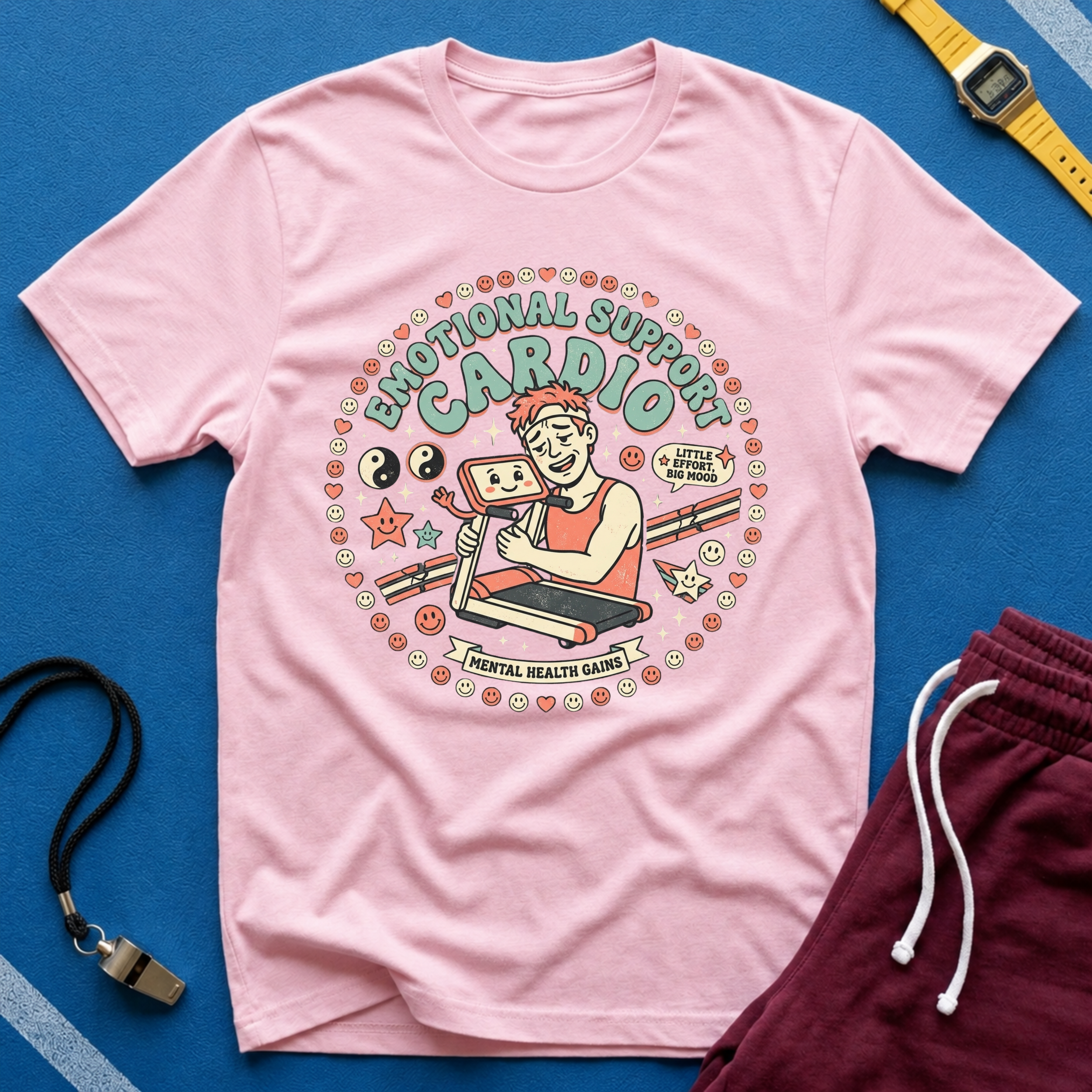 Emotional Support Cardio T-Shirt - Funny Gym Workout Tee