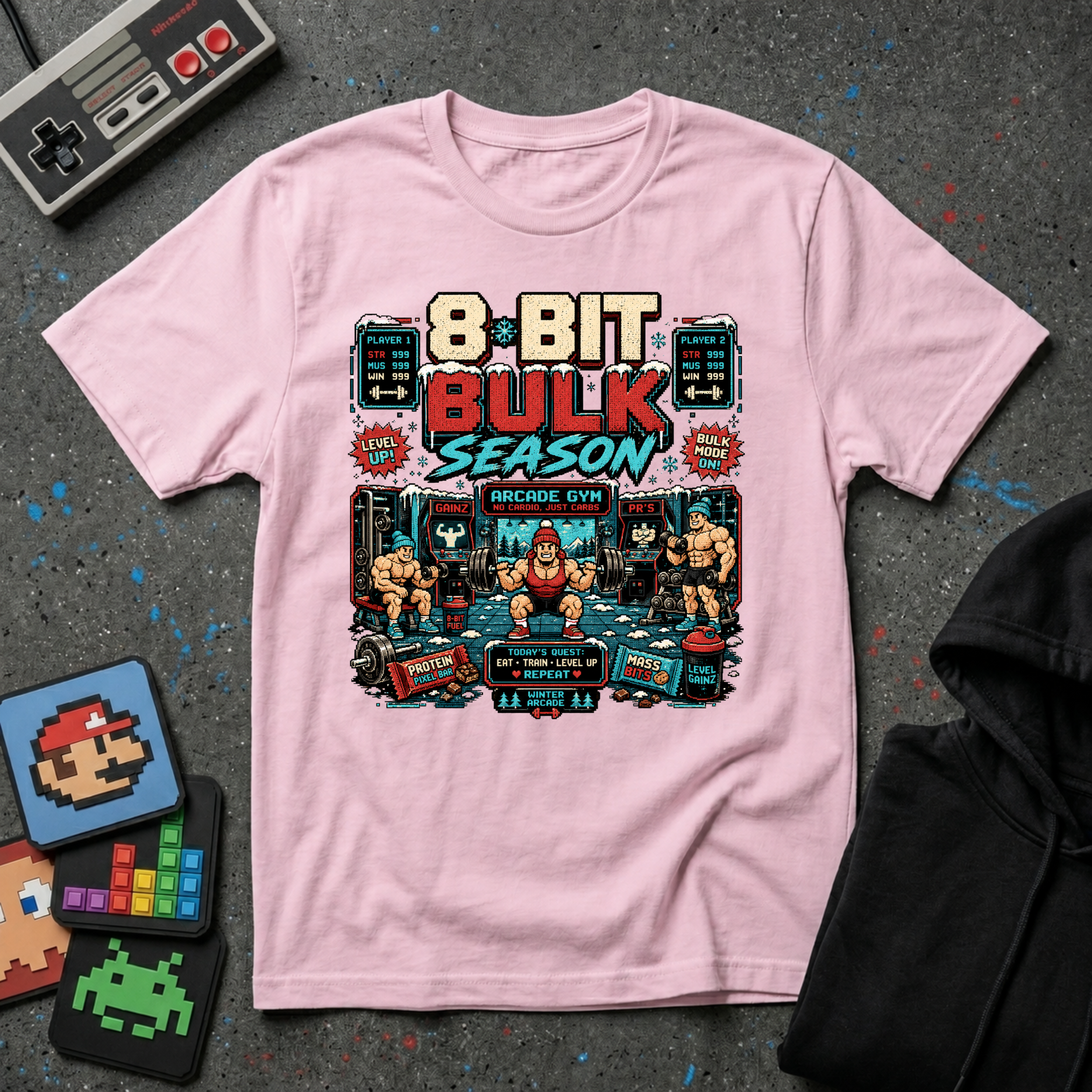 8-Bit Bulk Season T-Shirt - Retro Arcade Gym Gamer Tee