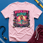Workout Wave T-Shirt - Retro 80s Fitness Beach Graphic