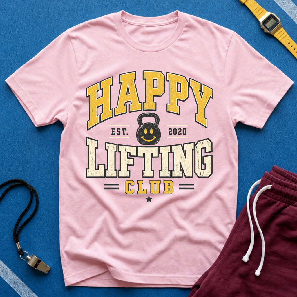 Happy Lifting Club T-Shirt – Kettlebell Gym Workout Tee