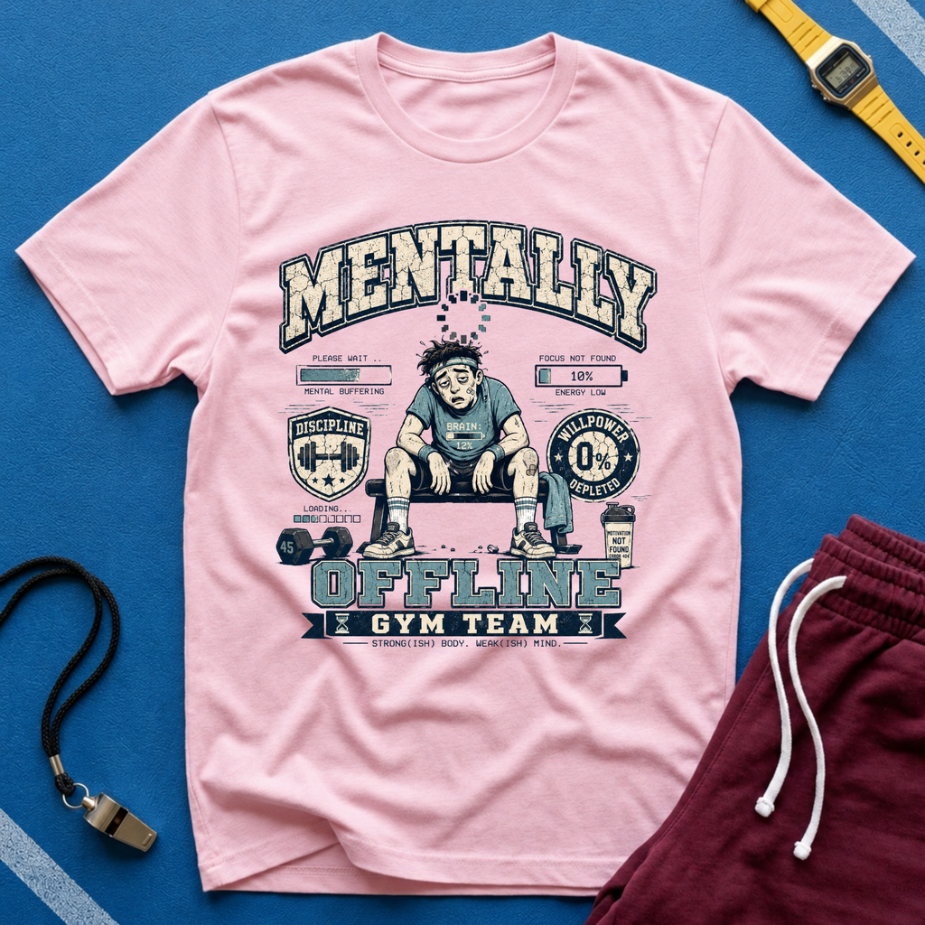 Mentally Offline Gym Team:  Funny Fitness Shirt