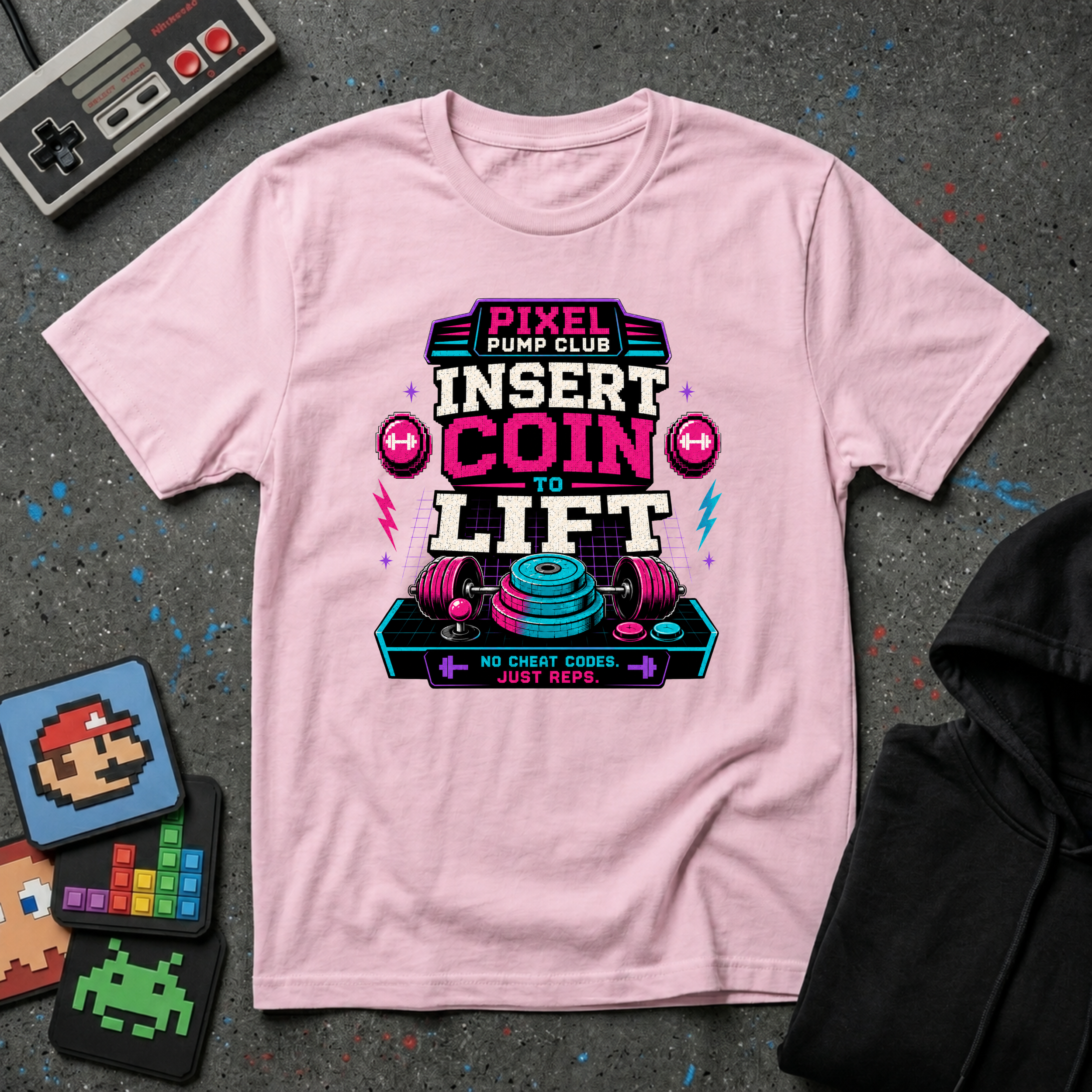 Insert Coin to Lift Retro Gaming Weightlifting T-Shirt