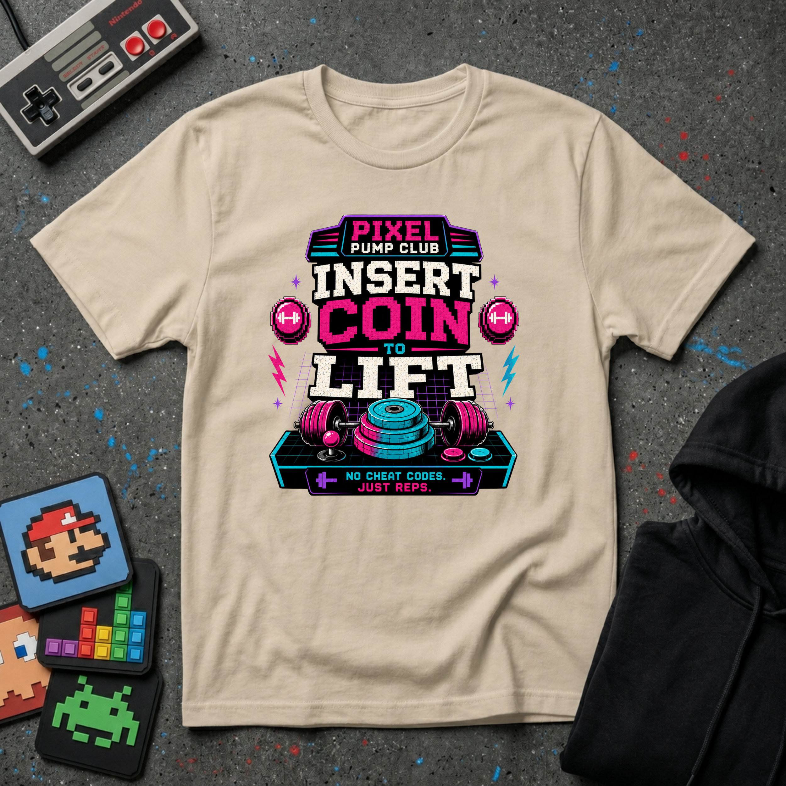 Insert Coin to Lift Retro Gaming Weightlifting T-Shirt