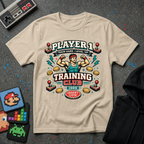 Player 1 Training Club T-Shirt - "Train Hard • Level Up" Gamer Fitness Tee