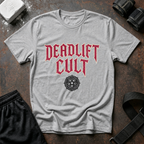 Deadlift Cult T-Shirt - Heavy Lifting Gym Tee with Gothic Logo