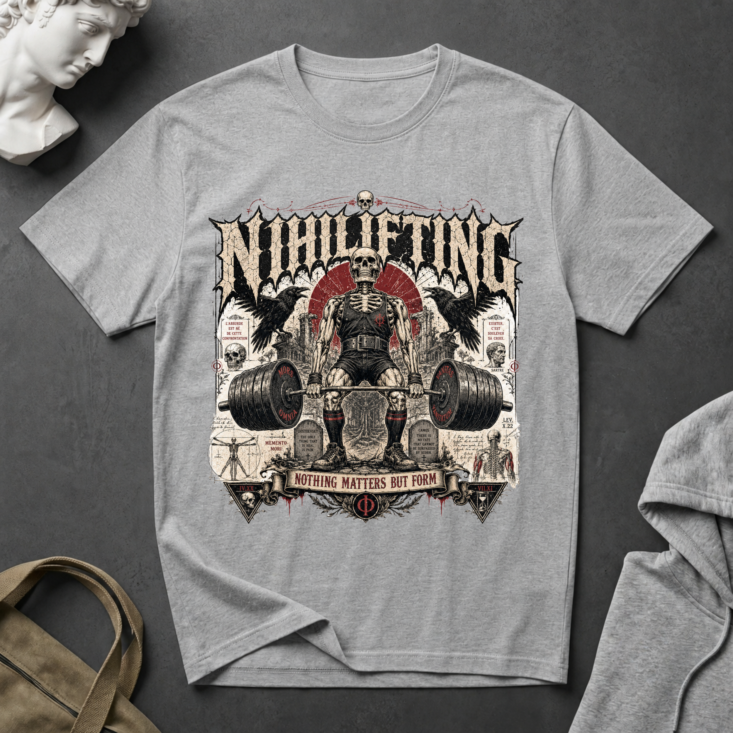 Nihilifting Skull & Barbell T-Shirt