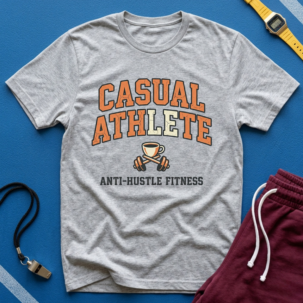 'Casual Athlete' Coffee & Anti-Hustle Fitness Graphic Tee