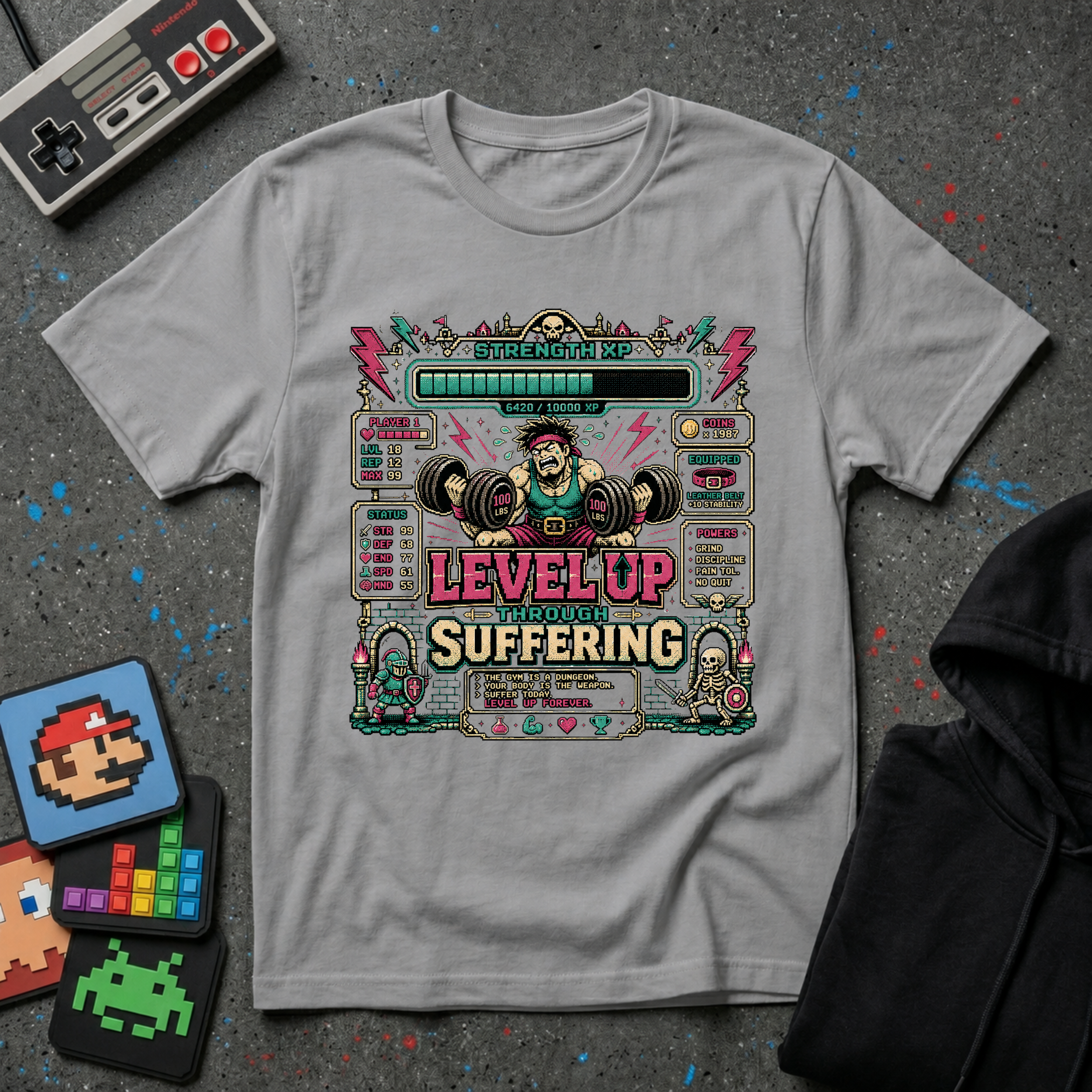 Level Up Suffering Gym T-Shirt