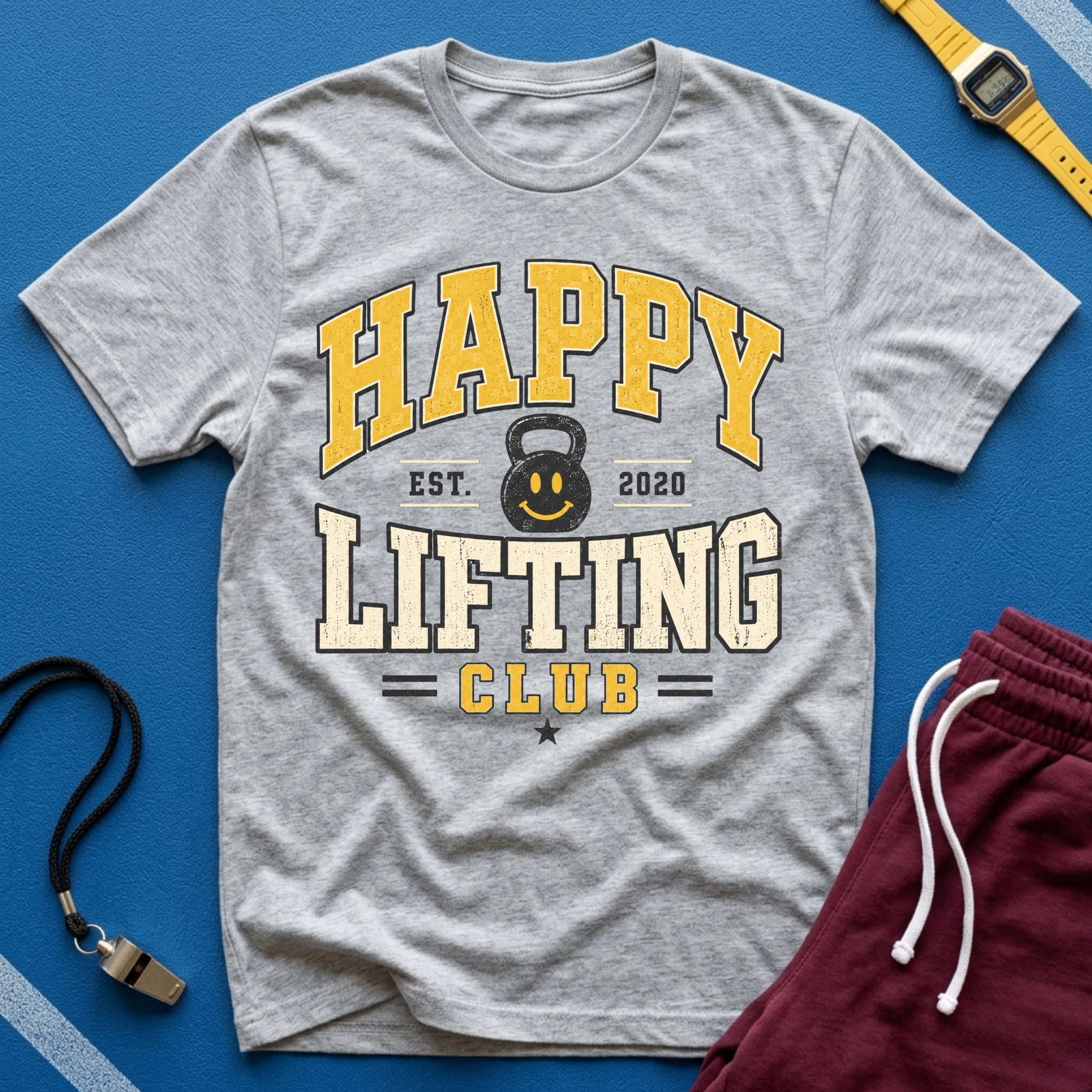 Happy Lifting Club T-Shirt – Kettlebell Gym Workout Tee