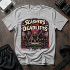 Slasher Gym T‑Shirt - "Slashers Love Deadlifts" Horror Workout Tee
