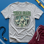 Retro Athletic 'Touch Grass' Graphic Tee for Gamers & Introverts