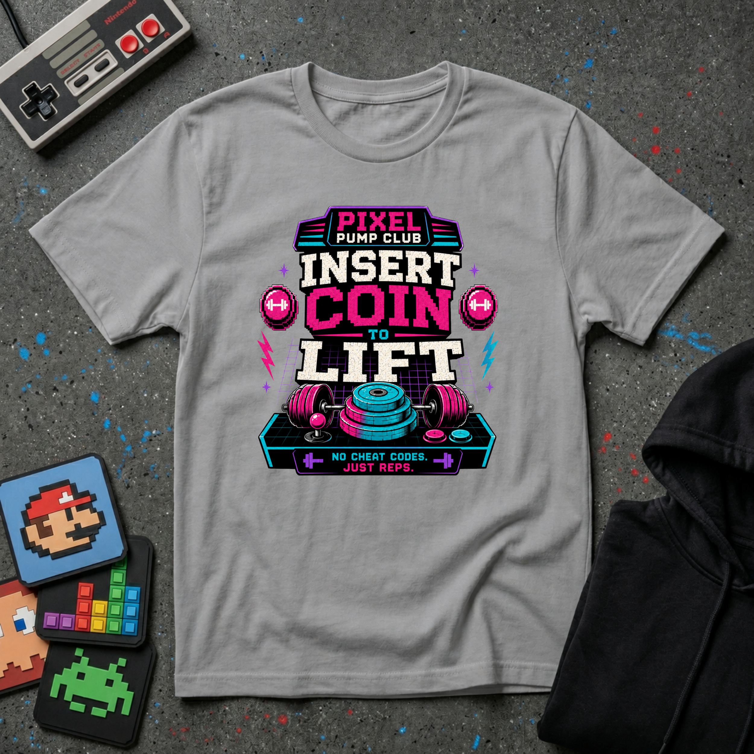 Insert Coin to Lift Retro Gaming Weightlifting T-Shirt
