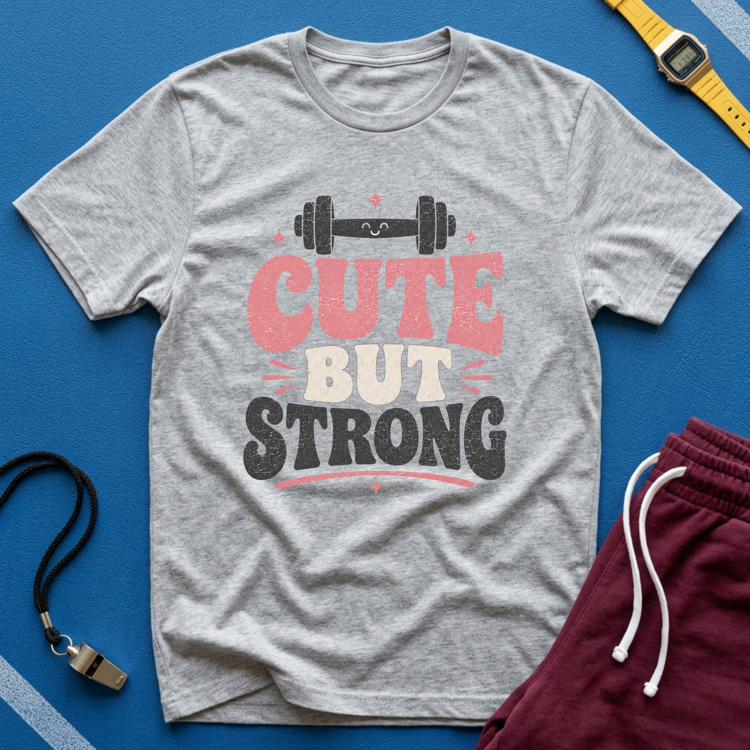 Cute But Strong T-Shirt - Women’s Fitness Graphic Tee
