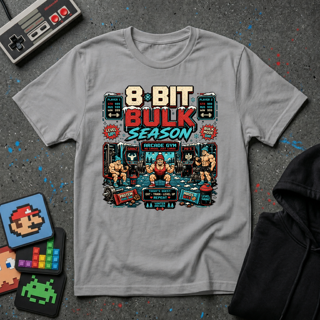 8-Bit Bulk Season T-Shirt - Retro Arcade Gym Gamer Tee