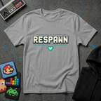 Respawn Gamer T-Shirt - Retro Pixel Heart Gaming Tee