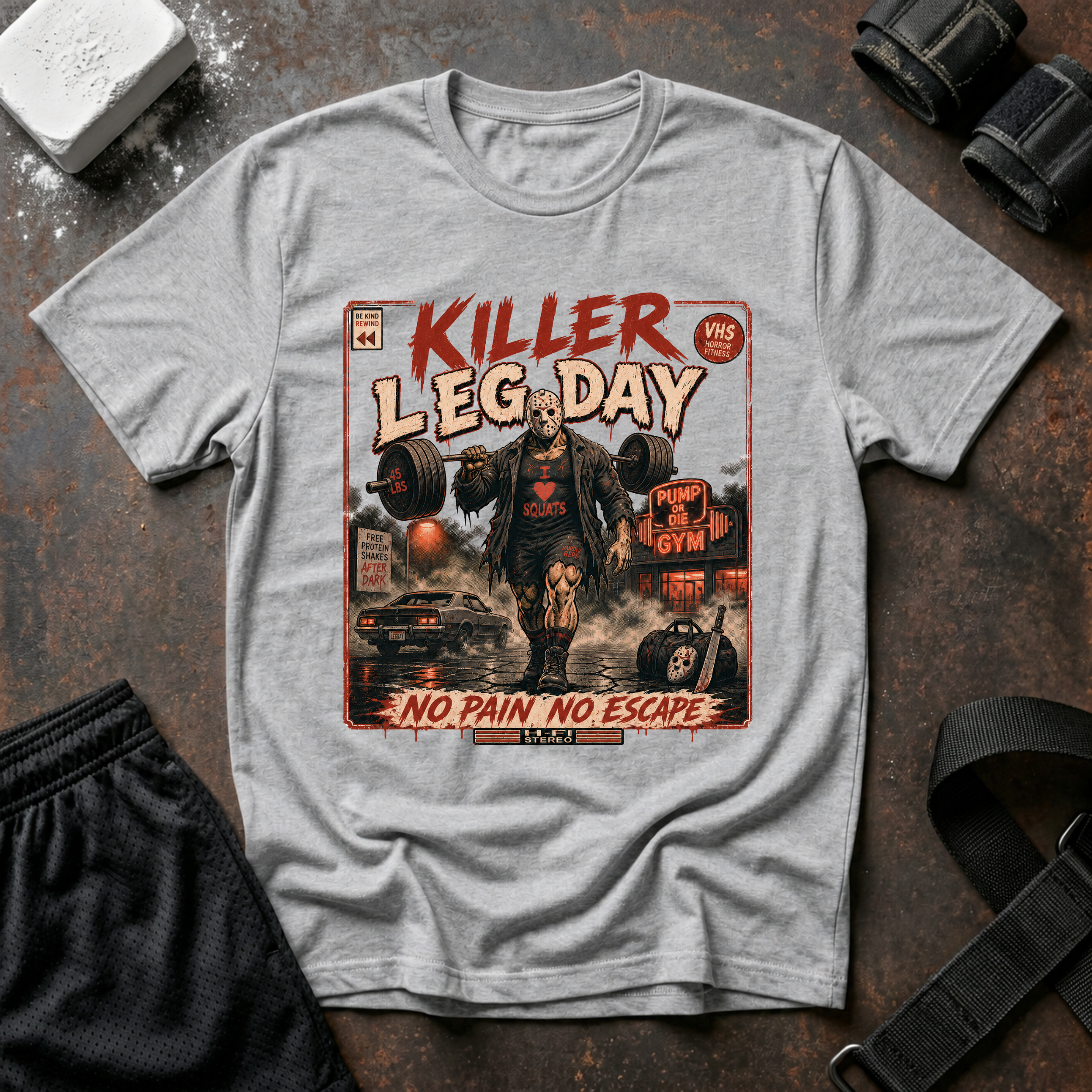 Killer Leg Day T-Shirt  "No Pain, No Escape" Gym Workout Tee