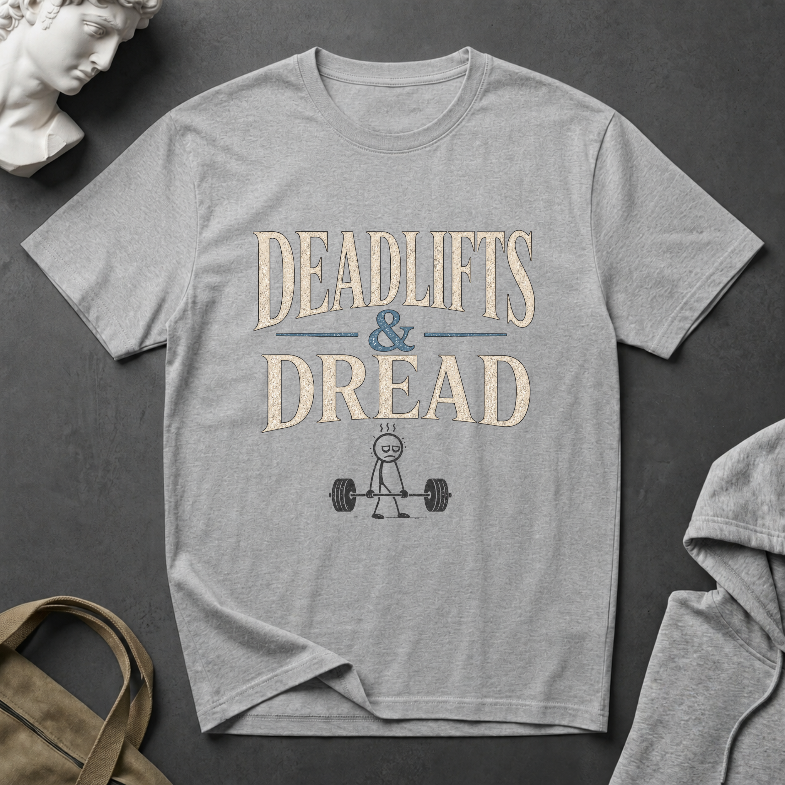 Deadlifts & Dread Weightlifting T-Shirt - Funny Gym Workout Tee