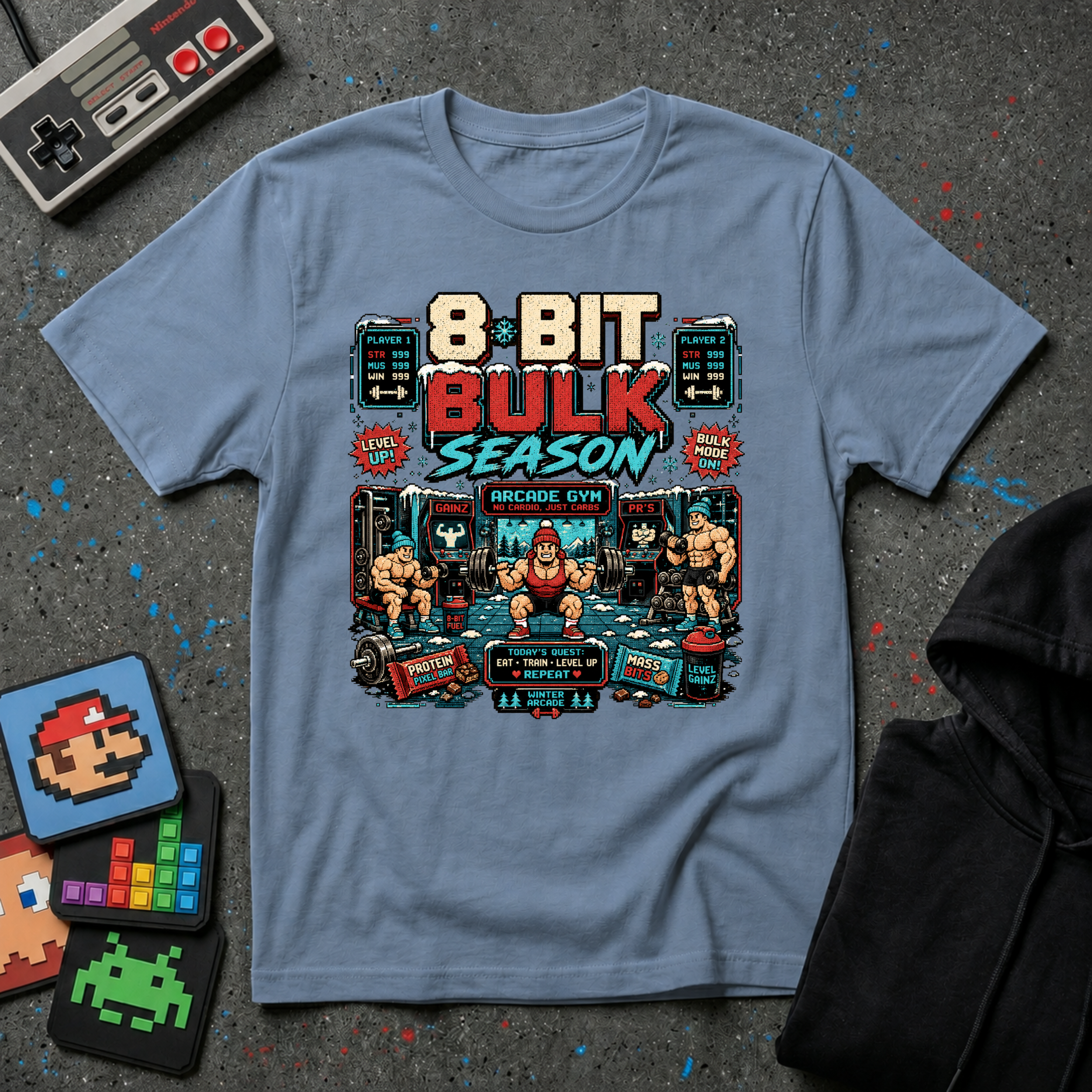 8-Bit Bulk Season T-Shirt - Retro Arcade Gym Gamer Tee