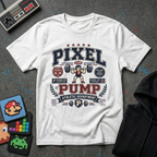 Pixel Pump T-Shirt - Retro 8-Bit Weightlifting Graphic Tee