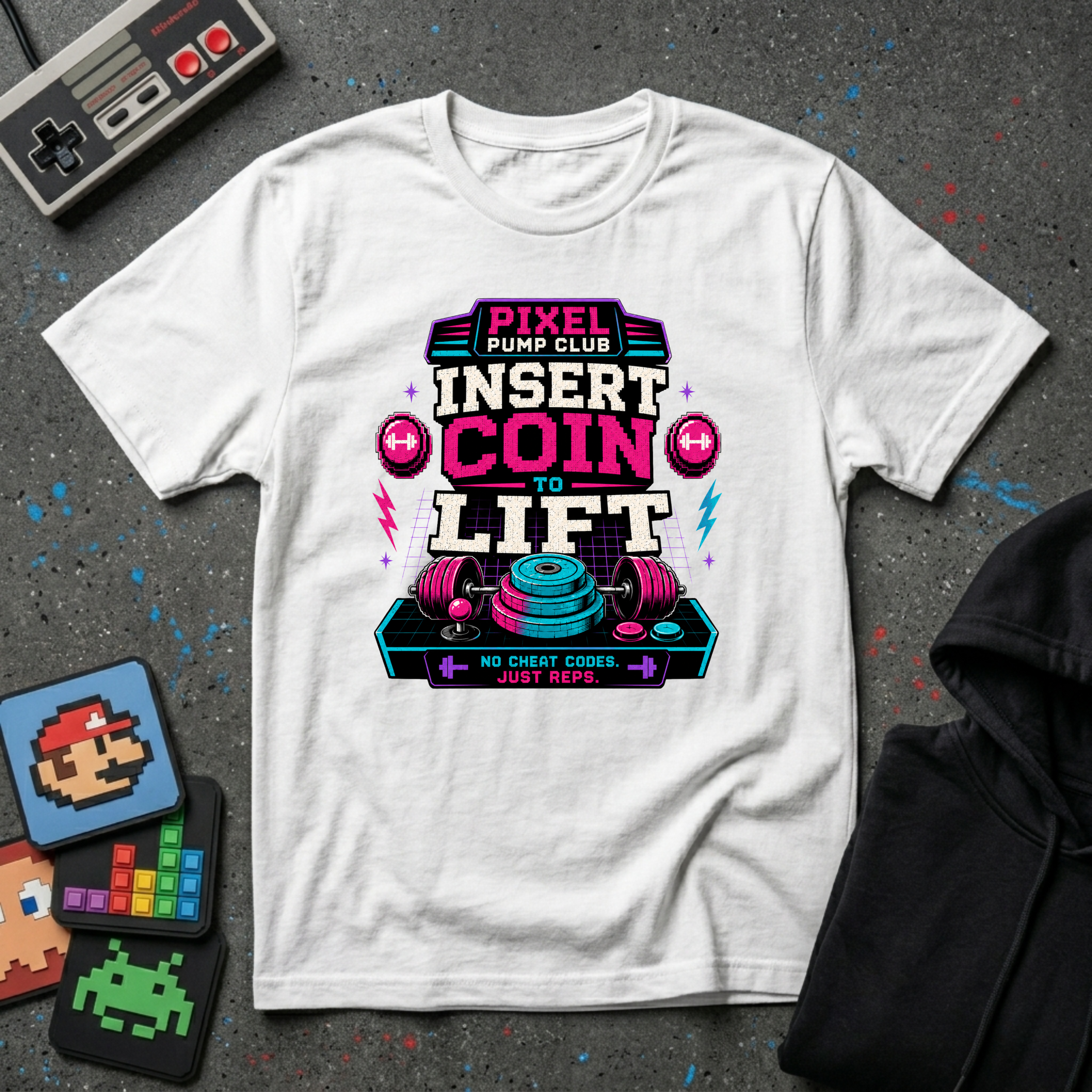 Insert Coin to Lift Retro Gaming Weightlifting T-Shirt