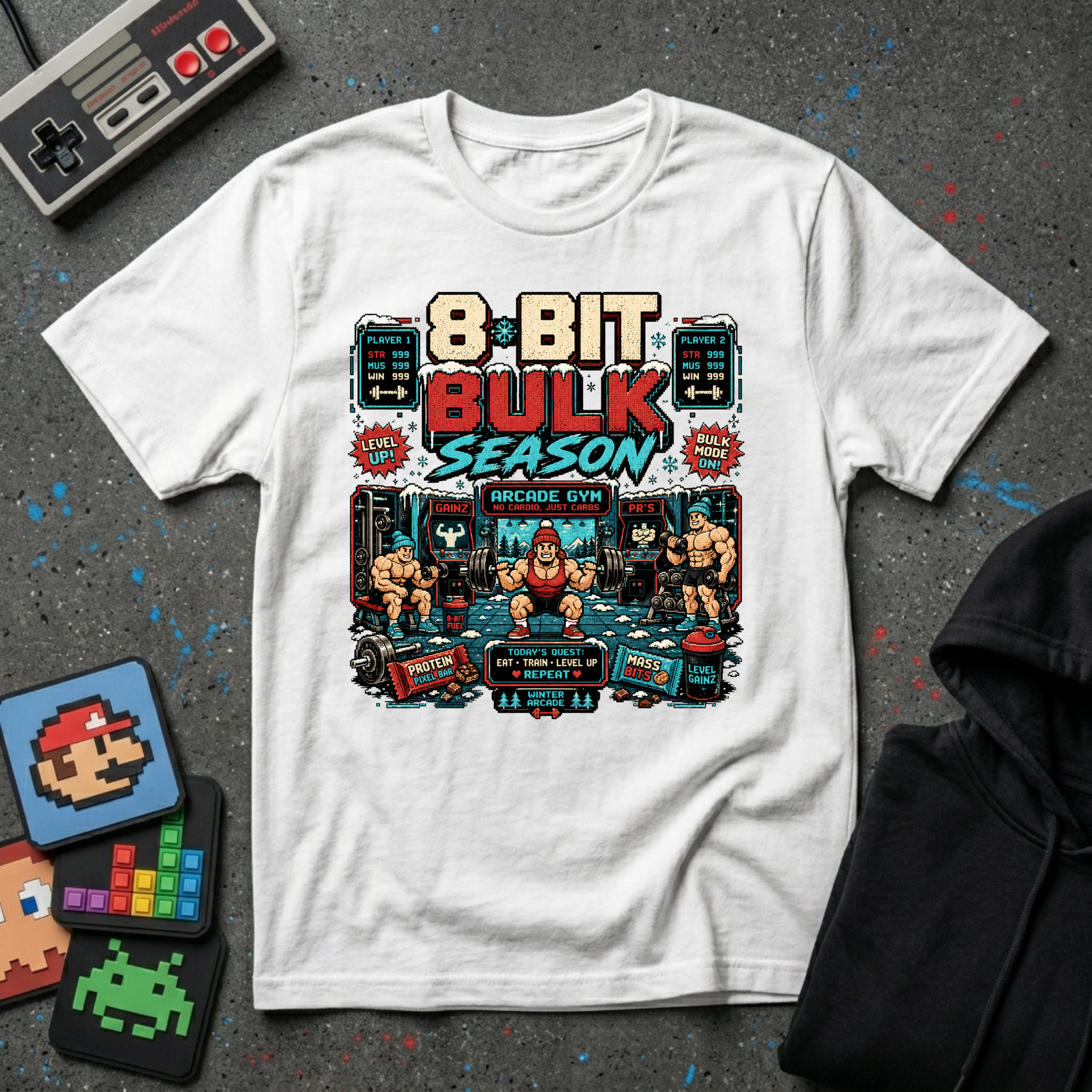 8-Bit Bulk Season T-Shirt - Retro Arcade Gym Gamer Tee