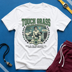 Retro Athletic 'Touch Grass' Graphic Tee for Gamers & Introverts