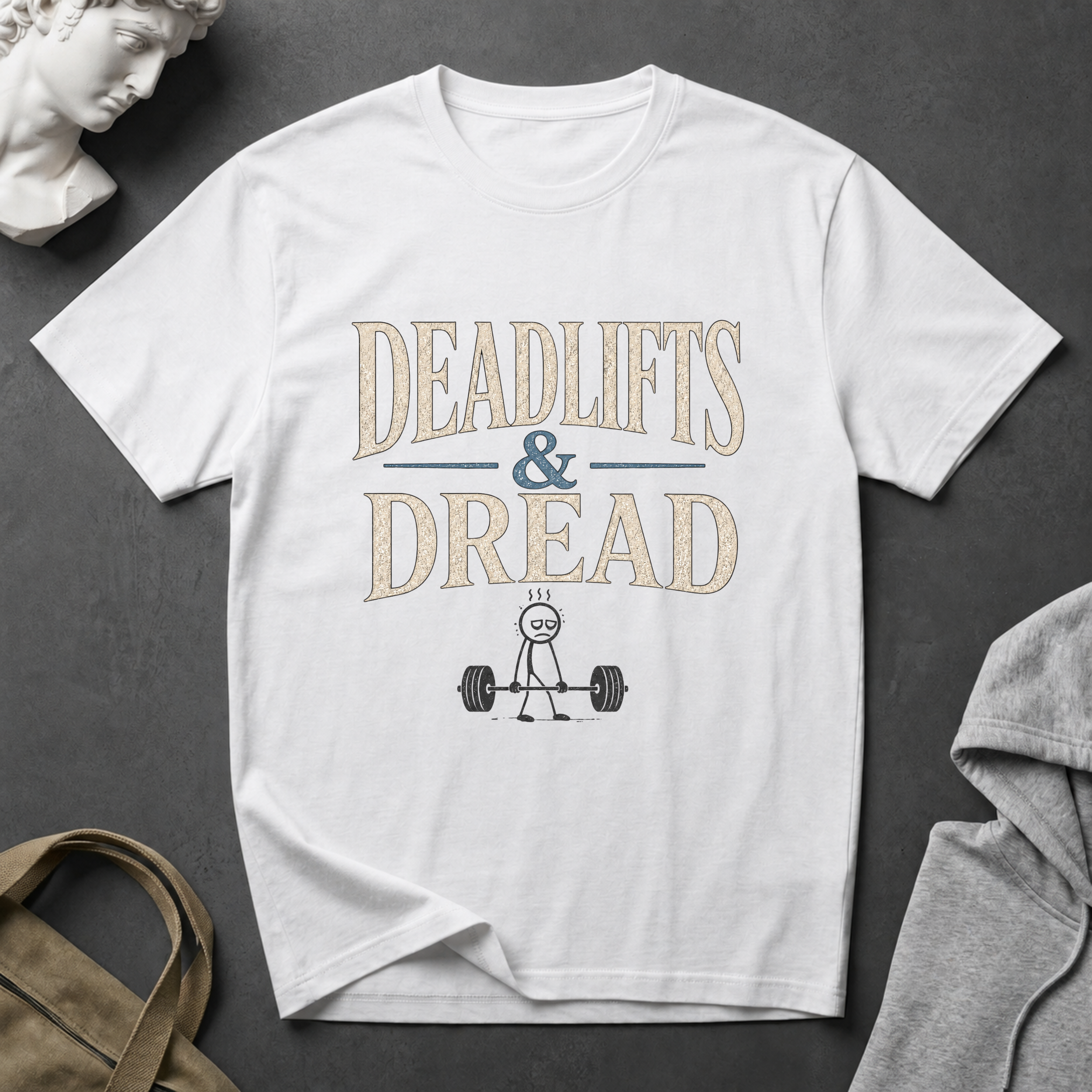 Deadlifts & Dread Weightlifting T-Shirt - Funny Gym Workout Tee