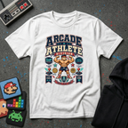 Arcade Athlete T-Shirt - Retro Gaming Muscle Graphic Tee