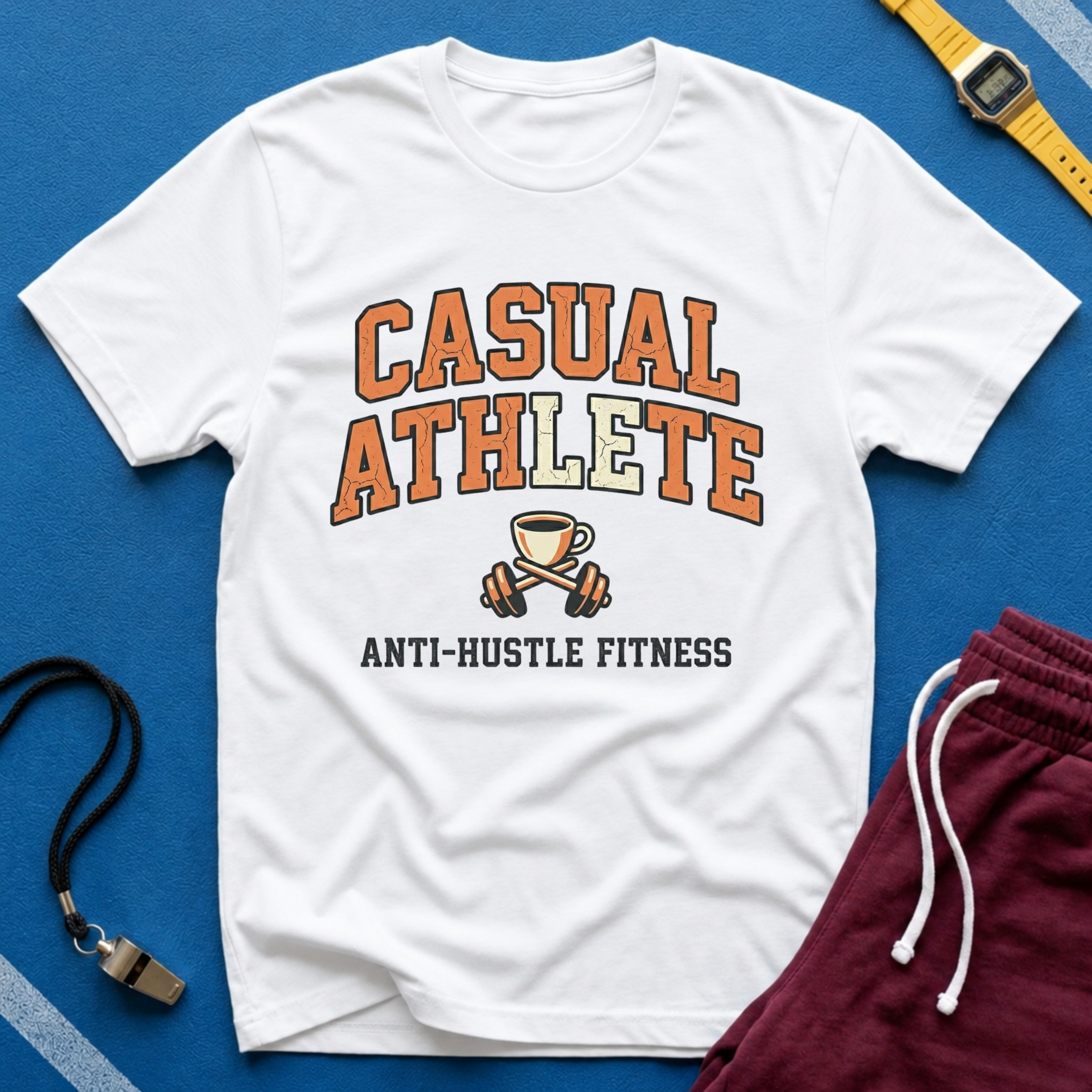 'Casual Athlete' Coffee & Anti-Hustle Fitness Graphic Tee