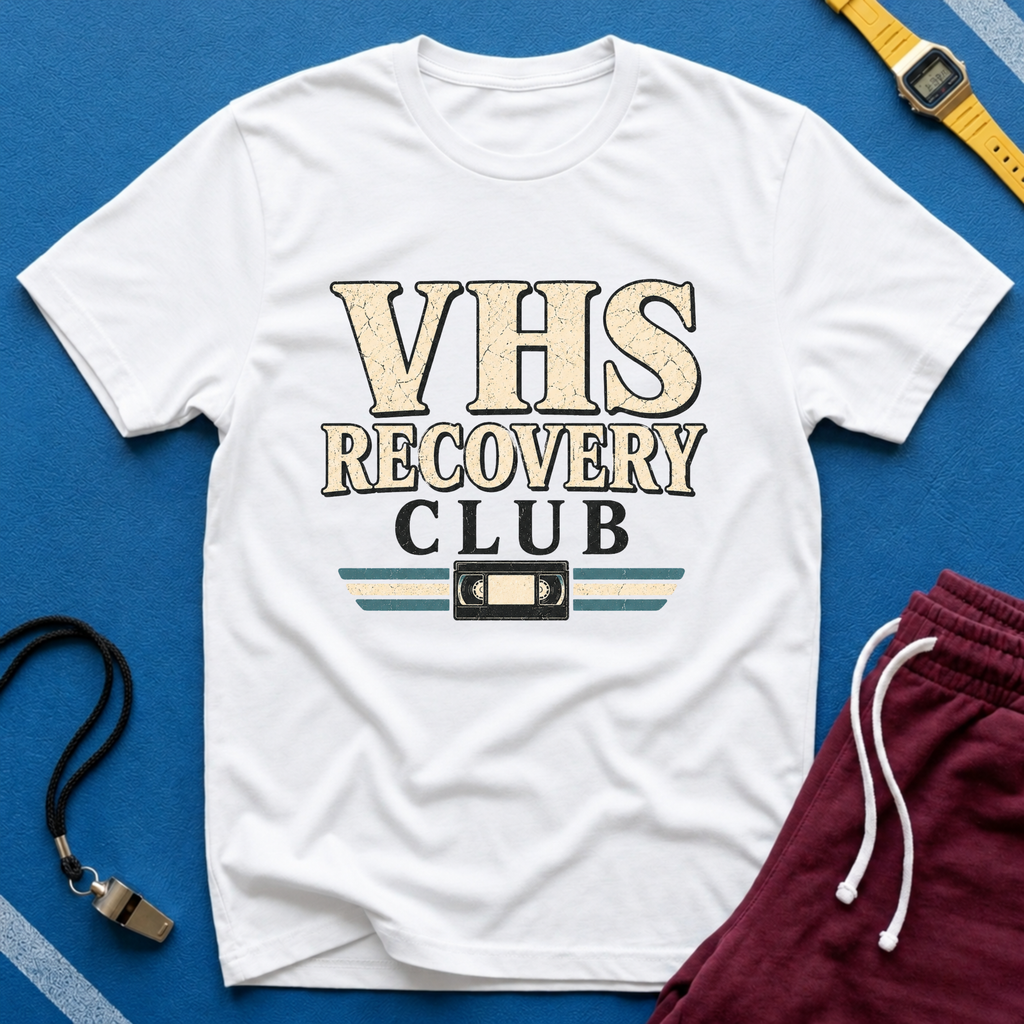 VHS Recovery Club T‑Shirt - Retro VHS Tape Nostalgia Tee