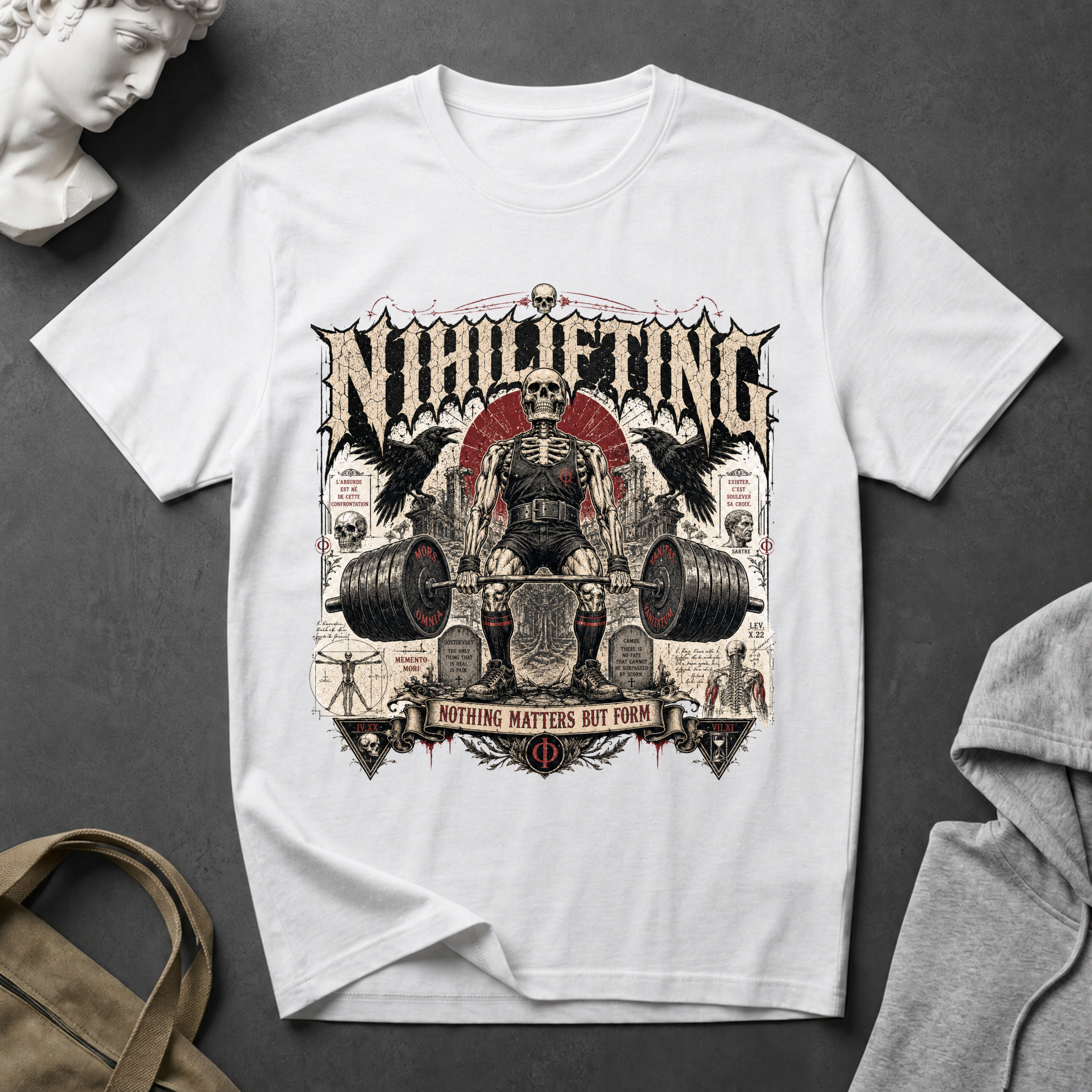 Nihilifting Skull & Barbell T-Shirt