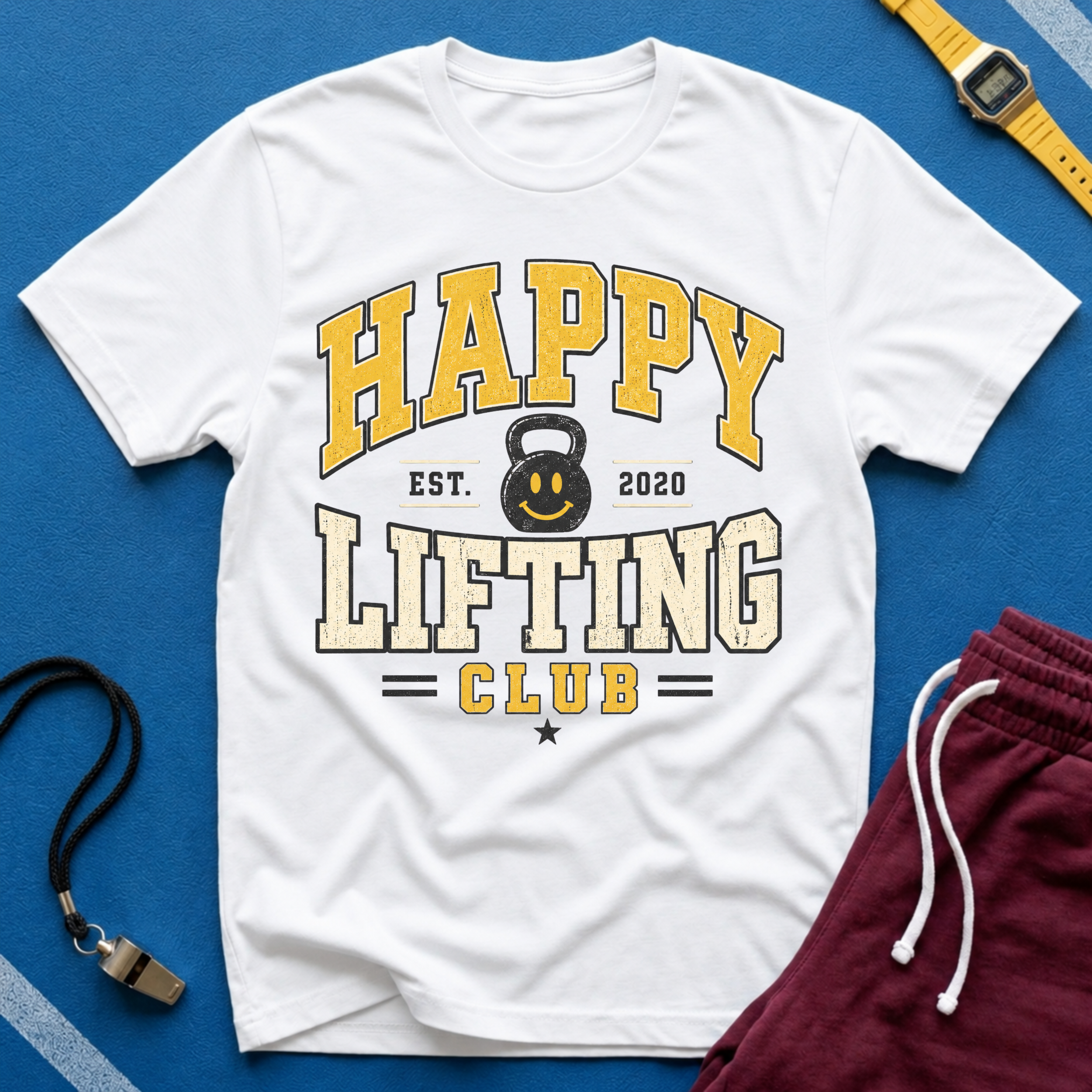 Happy Lifting Club T-Shirt – Kettlebell Gym Workout Tee