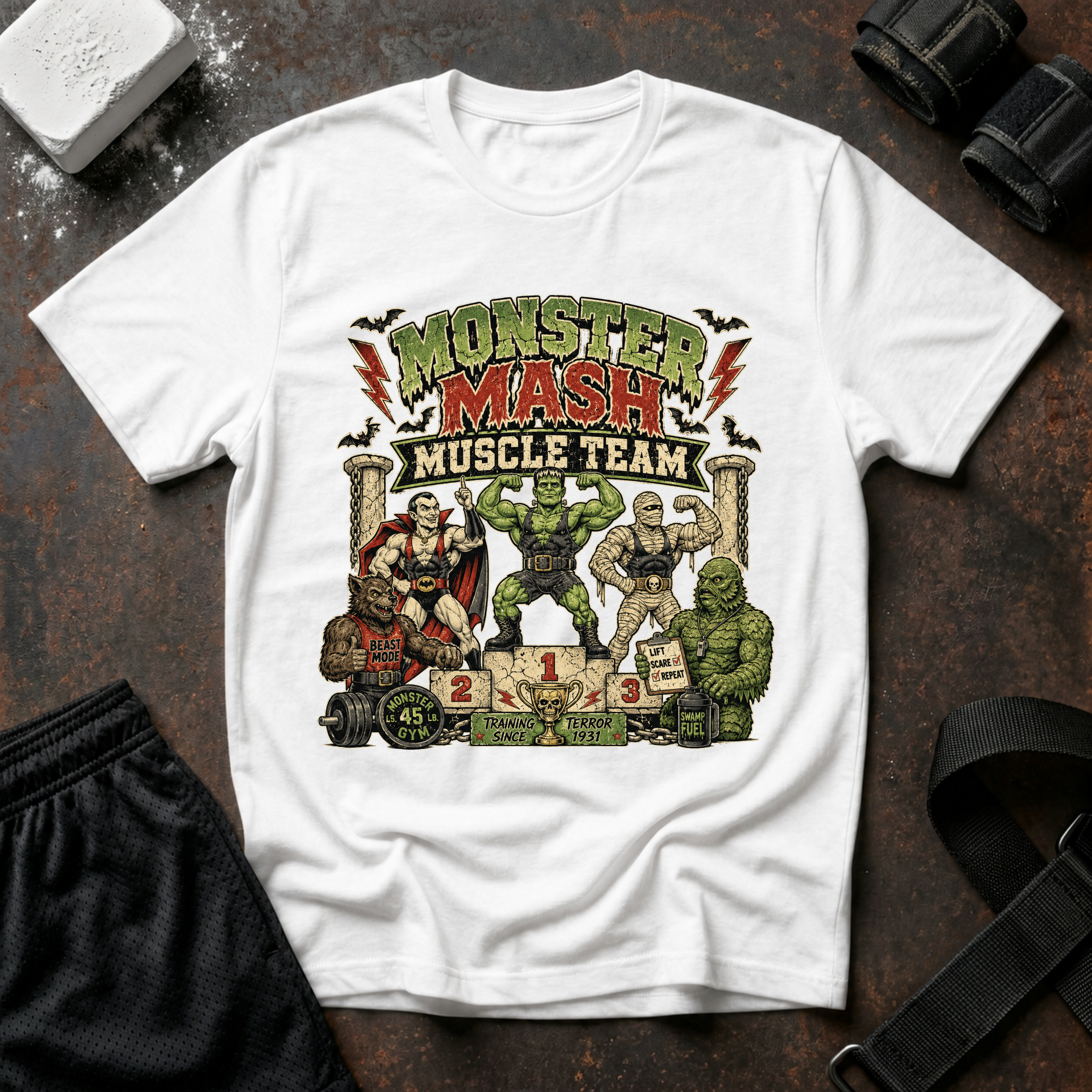 Monster Mash Muscle Team T-Shirt - Halloween Gym & Workout Tee