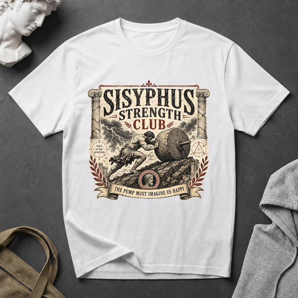 Sisyphus Strength Club T-Shirt - Mythology Gym Motivation Tee