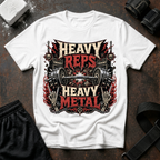 Heavy Reps Heavy Metal T-Shirt - Weightlifting Gym Tee