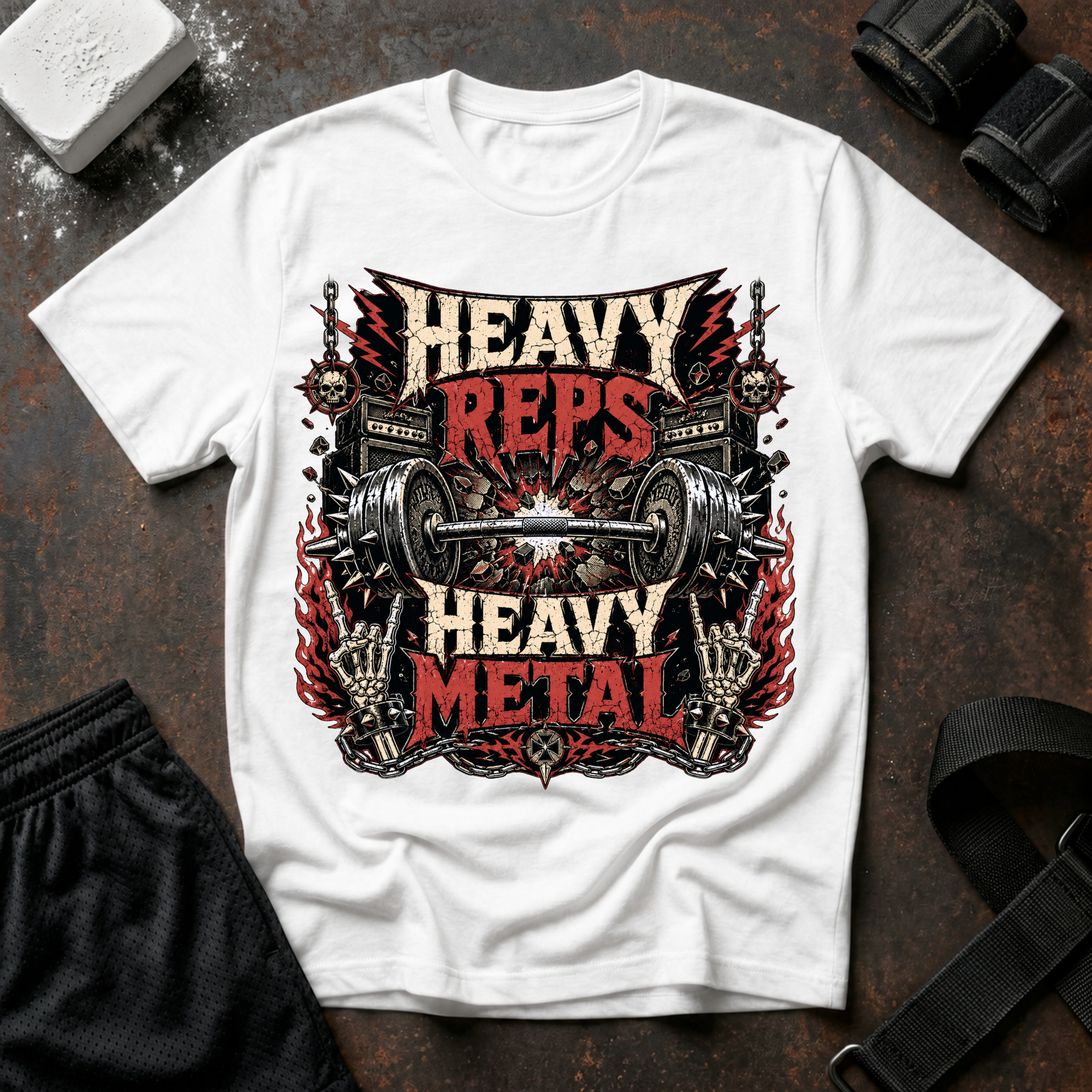 Heavy Reps Heavy Metal T-Shirt - Weightlifting Gym Tee